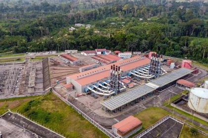 Vue aérienne de la centrale à gaz de Kribi